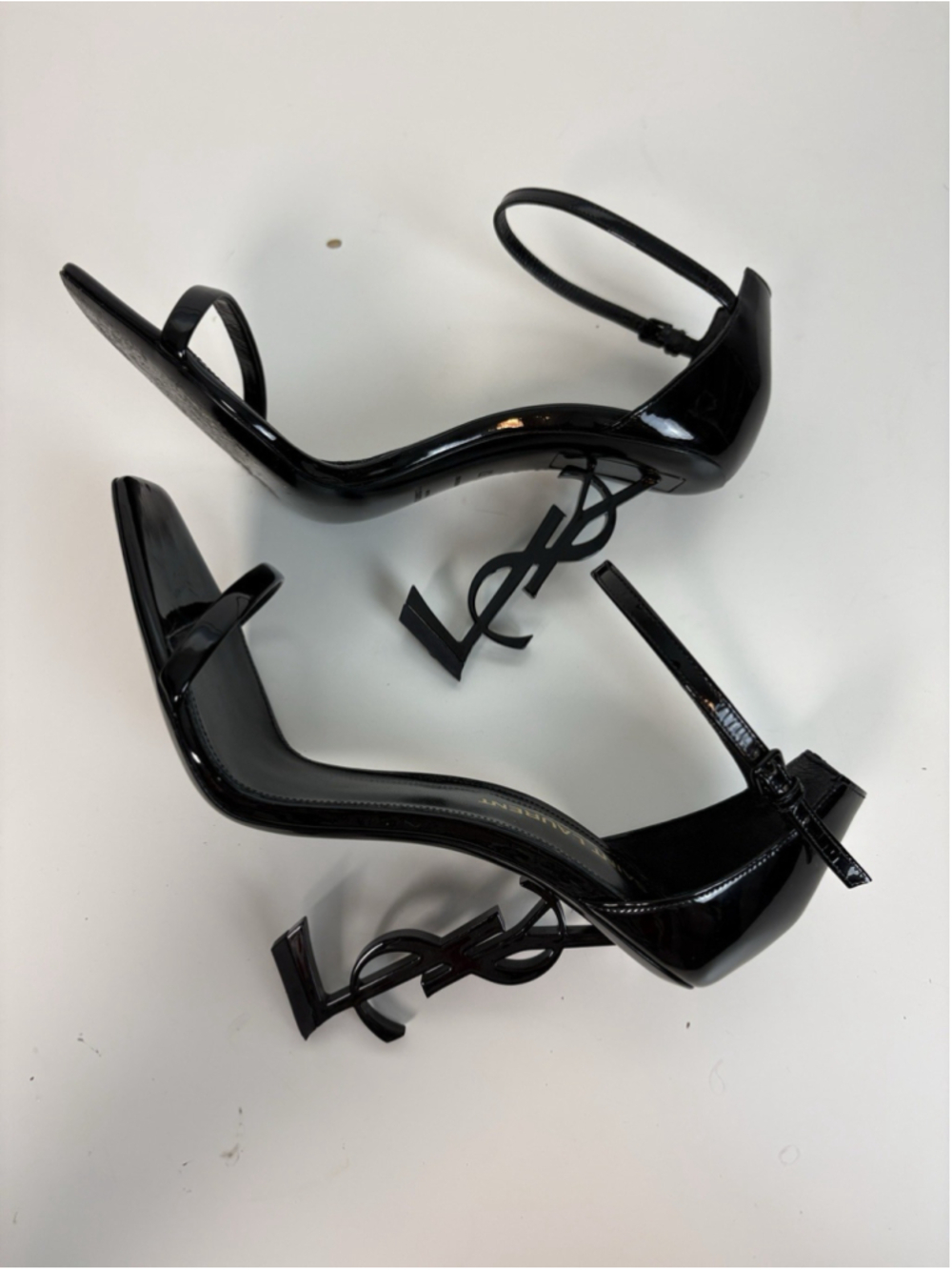 Saint Laurent Opyum 110 Patent Leather YSL Heel Sandals Black EU 37 - Picture 7 of 16